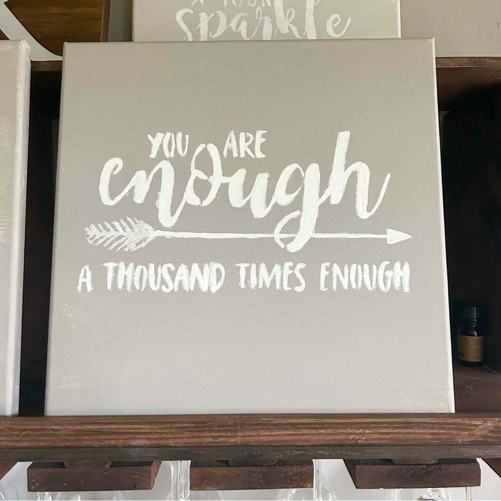 Shabby chic Handmade wall art painted canvas